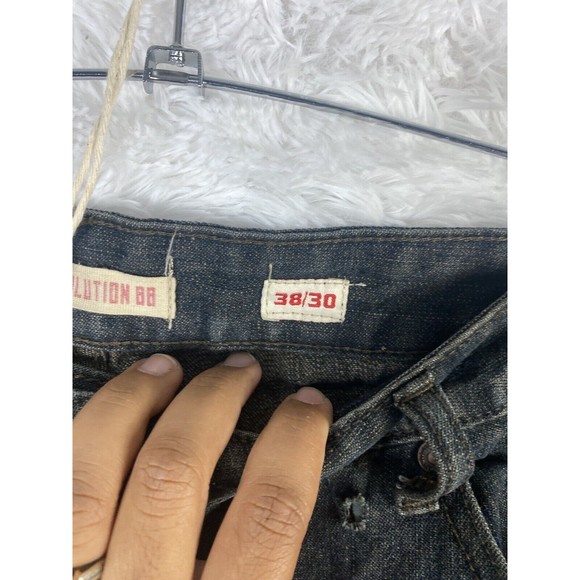 1688 Revolution Denim Black Jeans Dar Wash Mens Size 38 38/30 - Picture 10 of 14